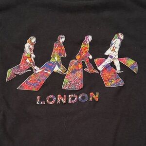 Colorful Beatles Abbey Road London Graphic Tee -  Cropped